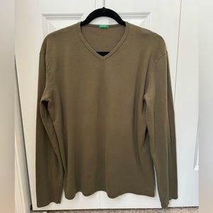 United Colors of Benetton long sleeve green shirt XL